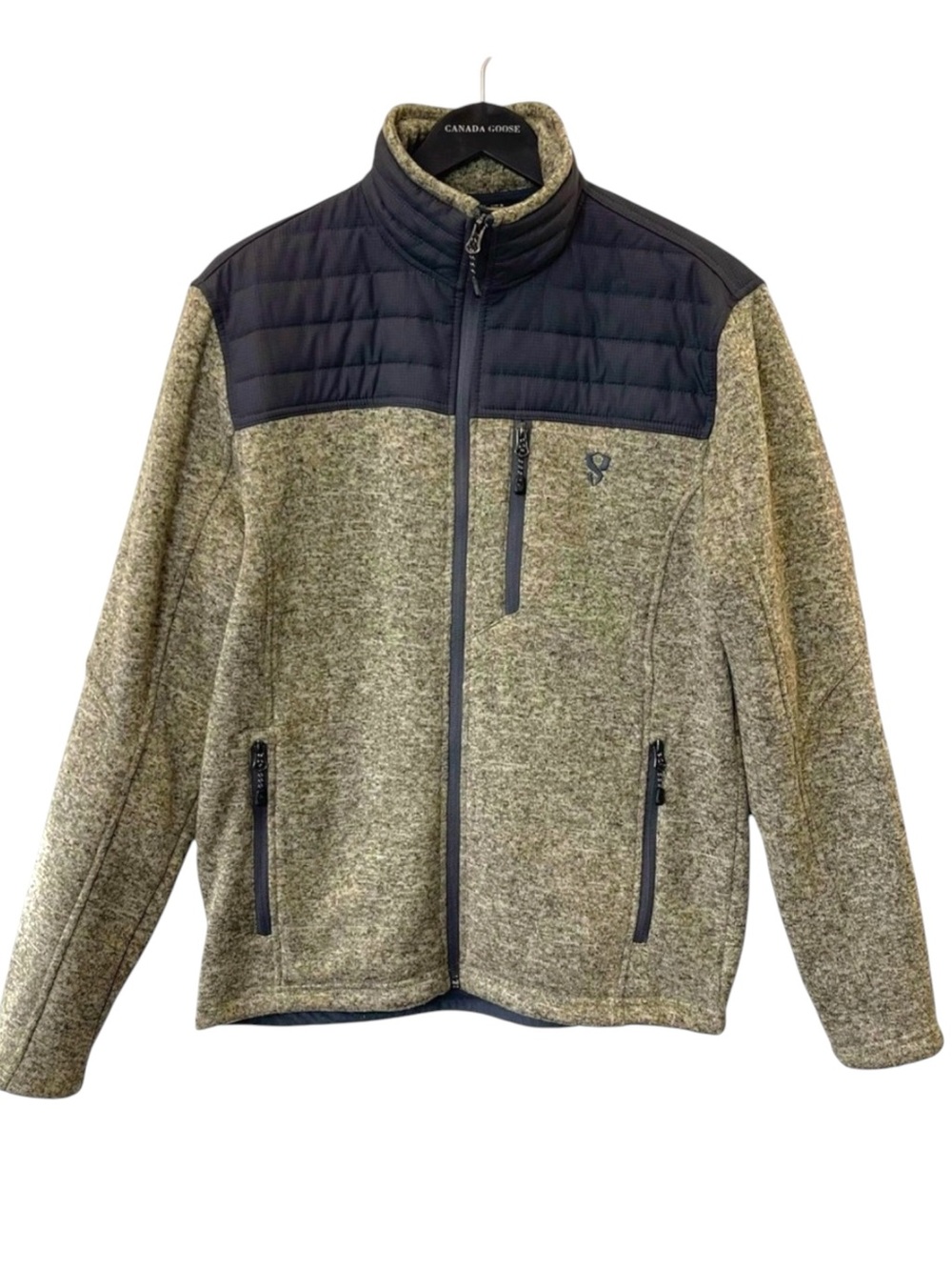 Stoic Medium Grey Fleece Sweater Zip Front Jacket (S)
